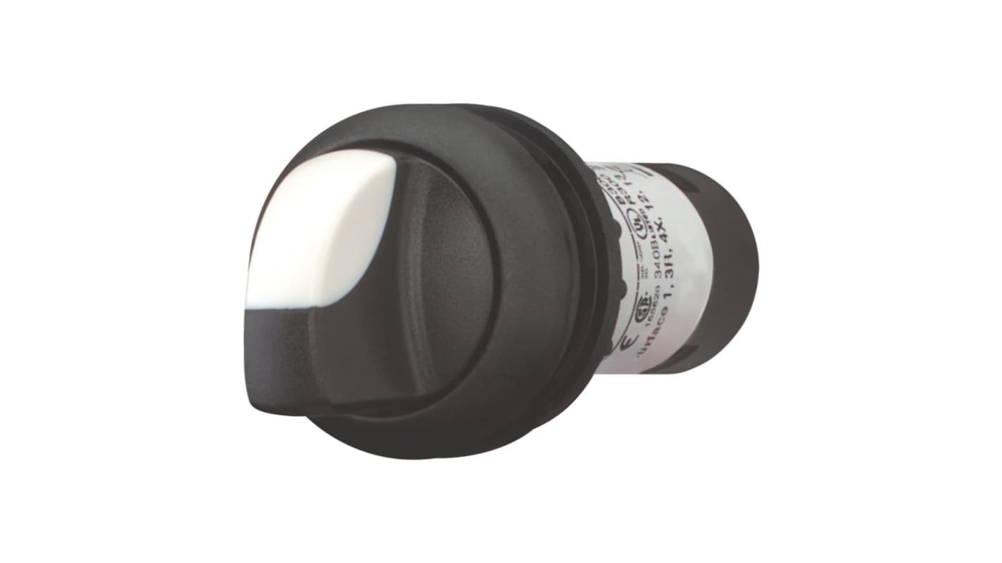 Eaton Series C22 Series 3 Position Selector Switch Head, 22.5mm Cutout, Black Handle