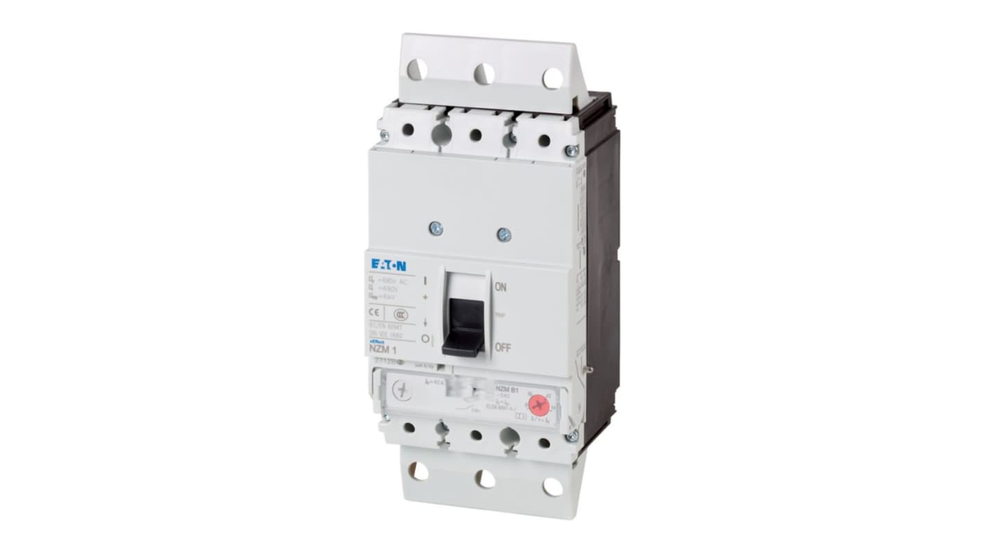 Eaton, Eaton Moeller series NZM MCCB Molded Case Circuit Breaker 3P 100A, Breaking Capacity 4 kA, Plug In