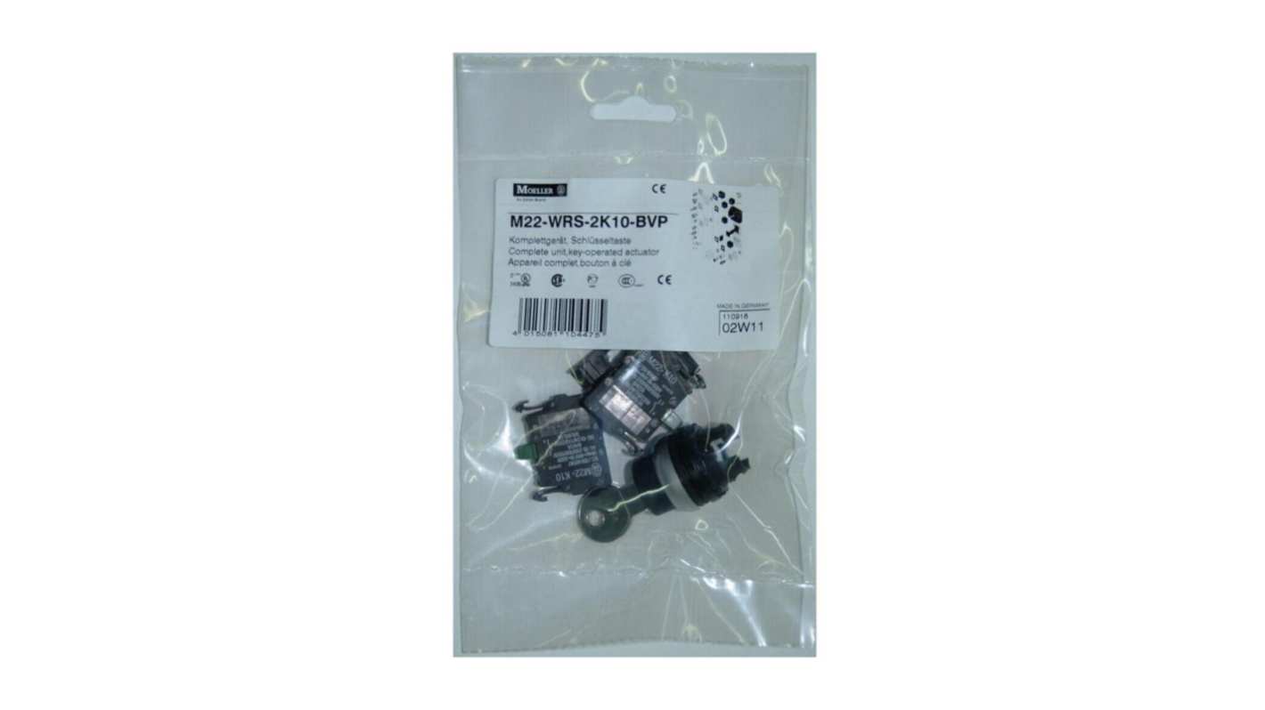 Eaton IP66 Key Switch, 2 NO, 6A 2-Way Standard-Key