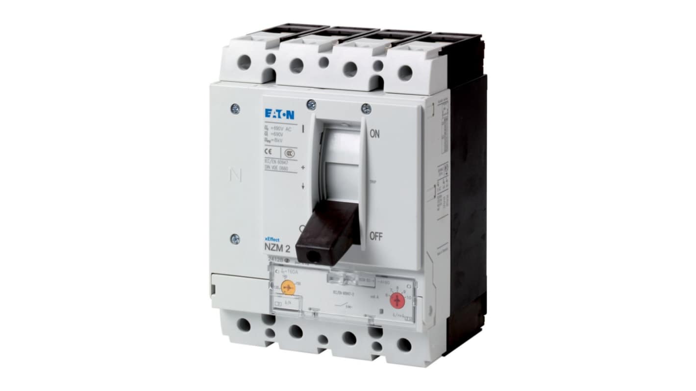 Eaton, Eaton Moeller NZM MCCB Molded Case Circuit Breaker 4P 150A, Breaking Capacity 18.5 kA, Fixed Mount
