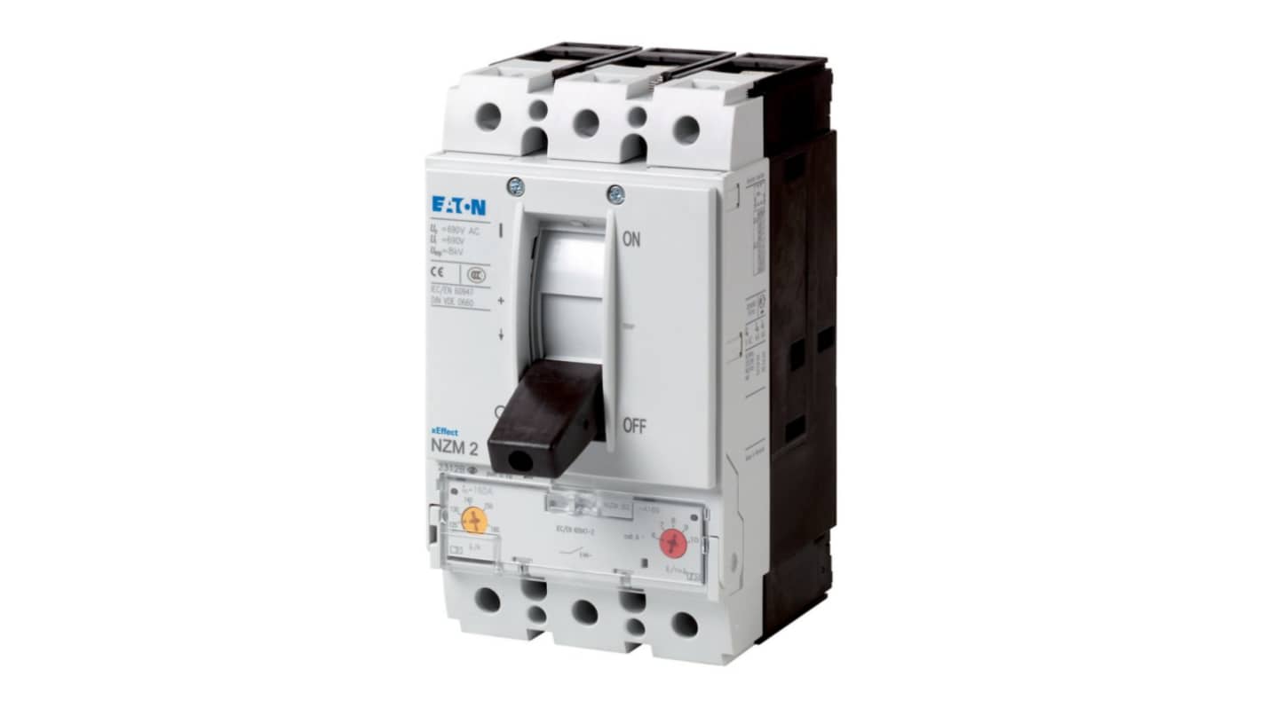Eaton, Eaton Moeller NZM MCCB Molded Case Circuit Breaker 3P 63A, Breaking Capacity 25 kA, Fixed Mount