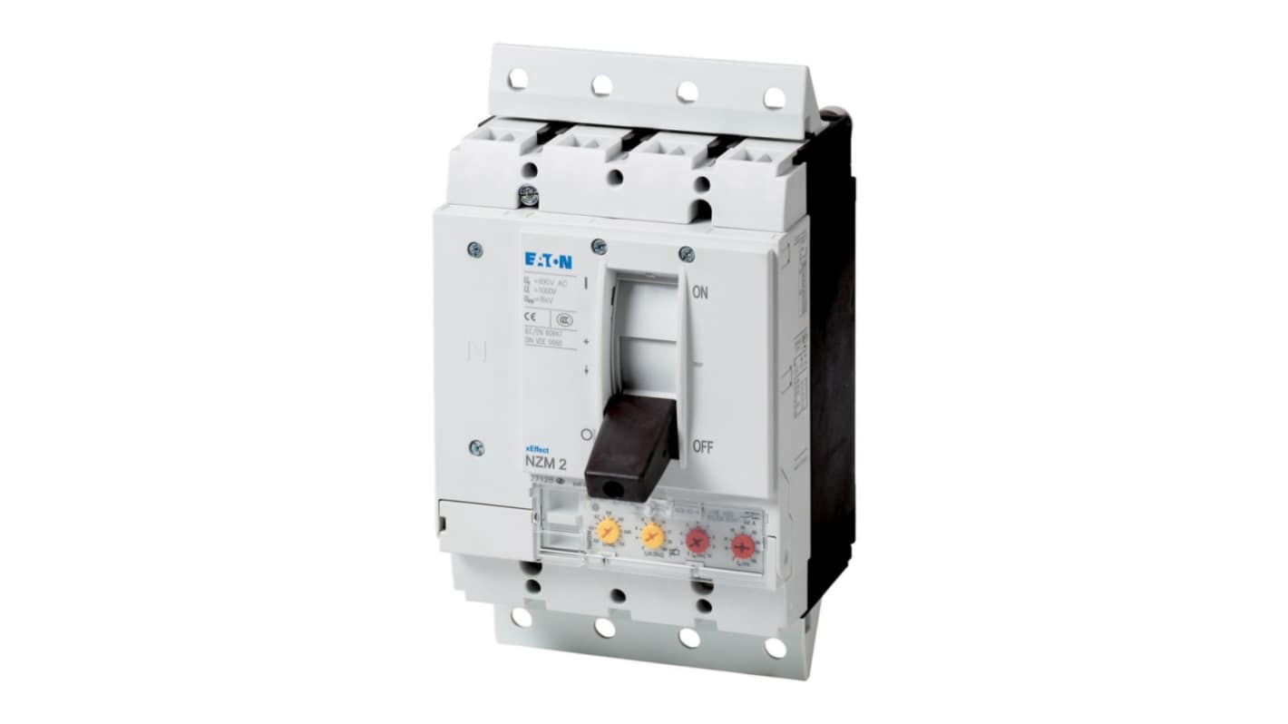 Eaton, Eaton Moeller NZM MCCB Molded Case Circuit Breaker 4P 100A, Breaking Capacity 5 kA, Plug In