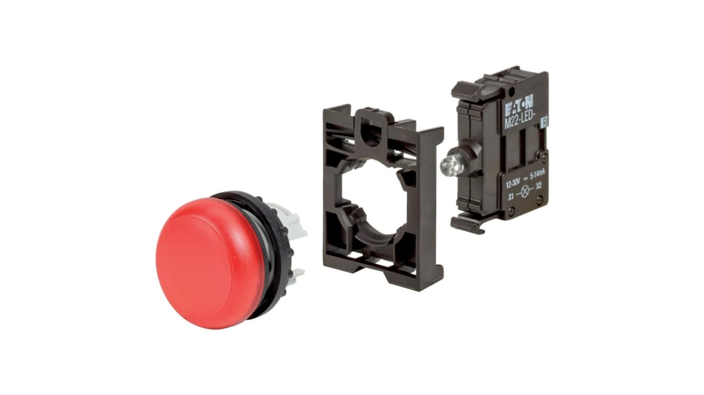 Eaton, Red LED Indicator, 22.5mm Cutout, IP67, IP69K, Round