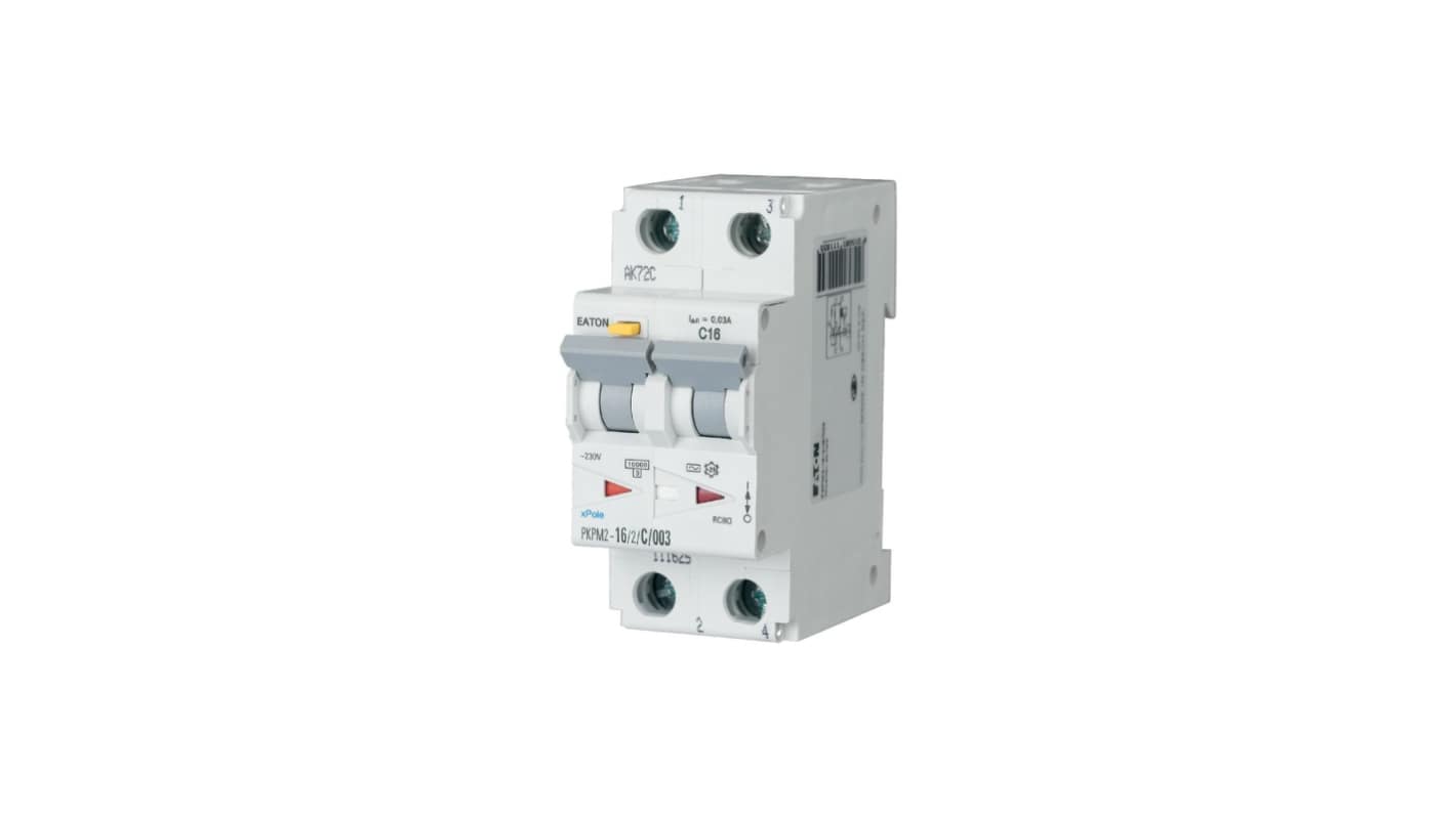 Eaton PKPM2 RCCB, 6A, 2 Pole, 30mA, Type C, 230V
