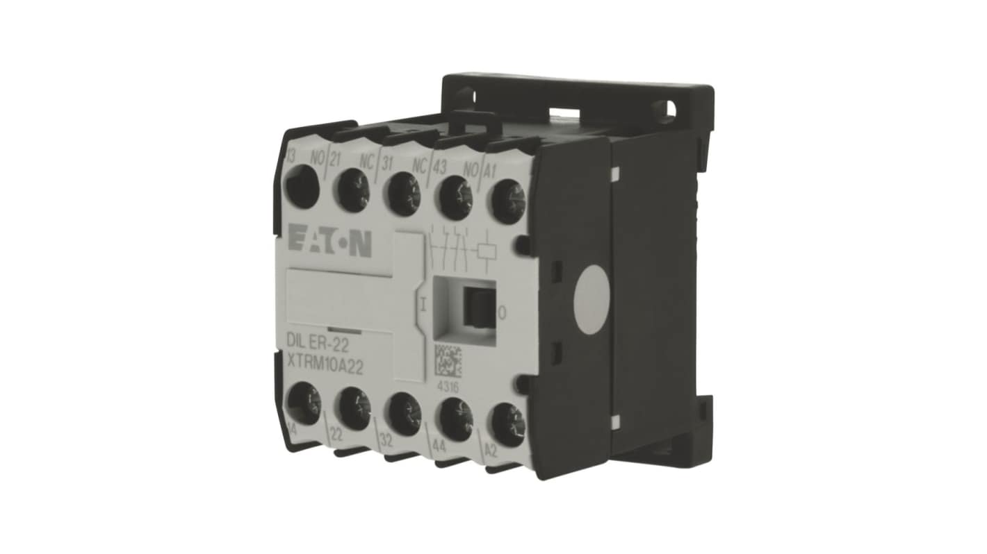 Eaton Moeller DILER DILER Contactor Relay, 440 V Coil, 4-Pole, 6 A, 25 VA, 2NC, 2NO, 600 V ac
