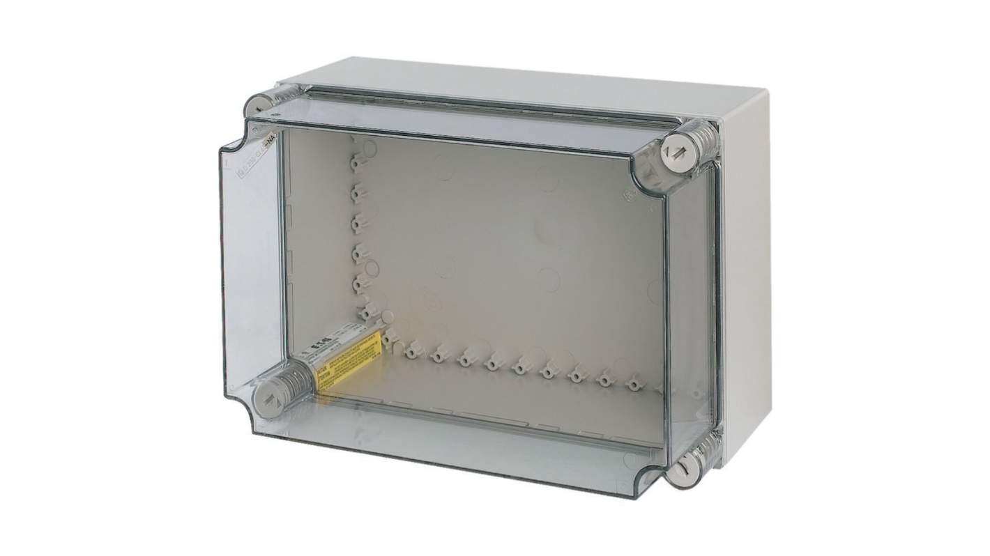 Eaton xEnergy Safety Series Light Grey Plastic General Purpose Enclosure, IP65, IK10, Transparent Lid, 250 x 375 x 225mm