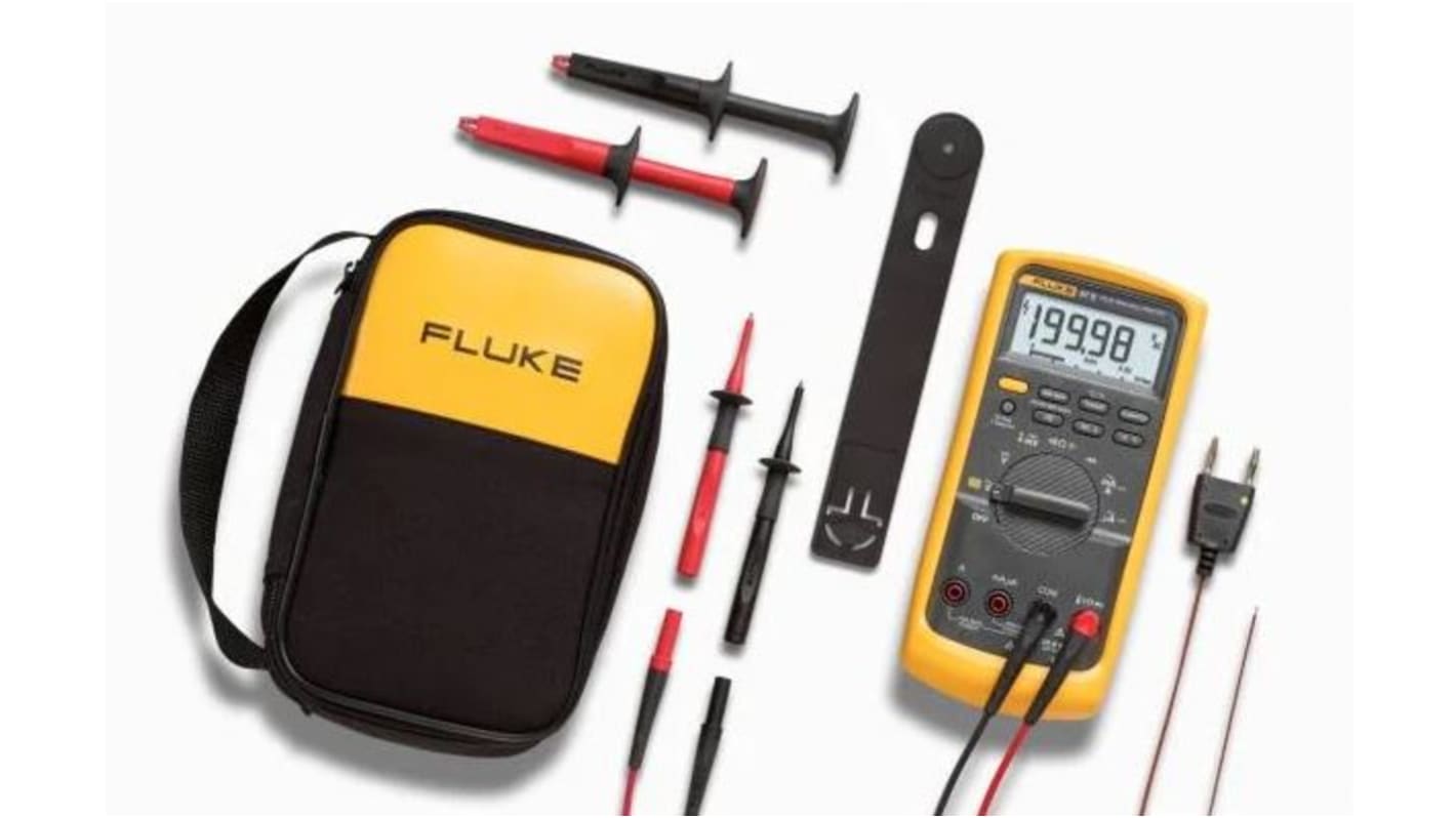 Fluke 万用表套件, 尺寸201 x 98 x 52mm, 内含万用表、测试引线、磁性仪表挂架、探头、箱, 适用于工业, 87/E2