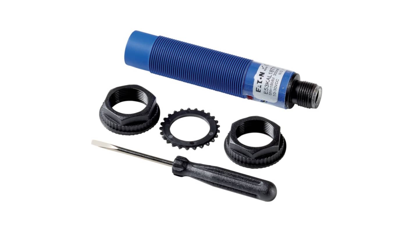 Eaton Capacitive Threaded Barrel Proximity Sensor, M30, 25 mm Detection, 2-Wire NC, 20 V