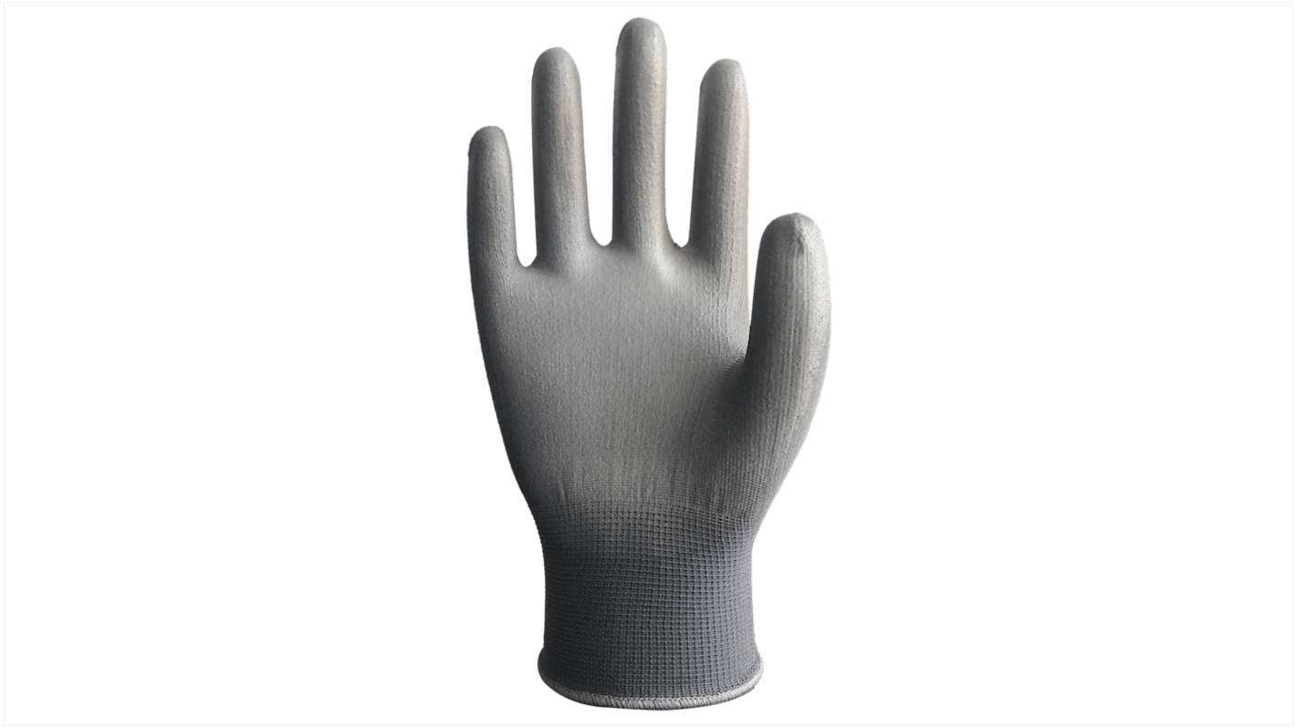 Wonder Grip OP-1300G OPTY Grey Nylon General Purpose General Handling Gloves, Size 10, XL, Polyurethane Coating