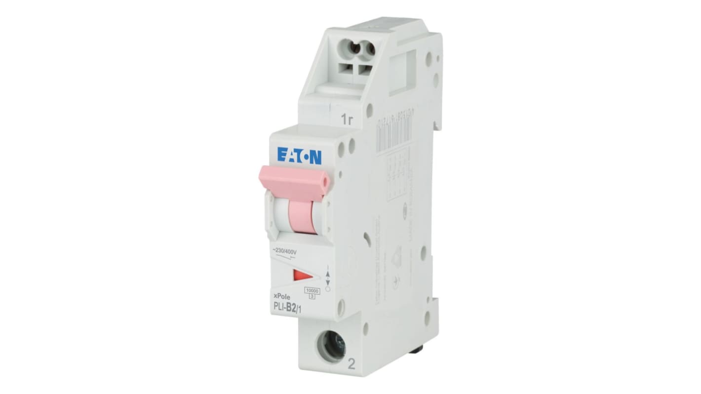 Eaton MCB, 1P, 2A Curve B, 230V AC, 10 kA Breaking Capacity