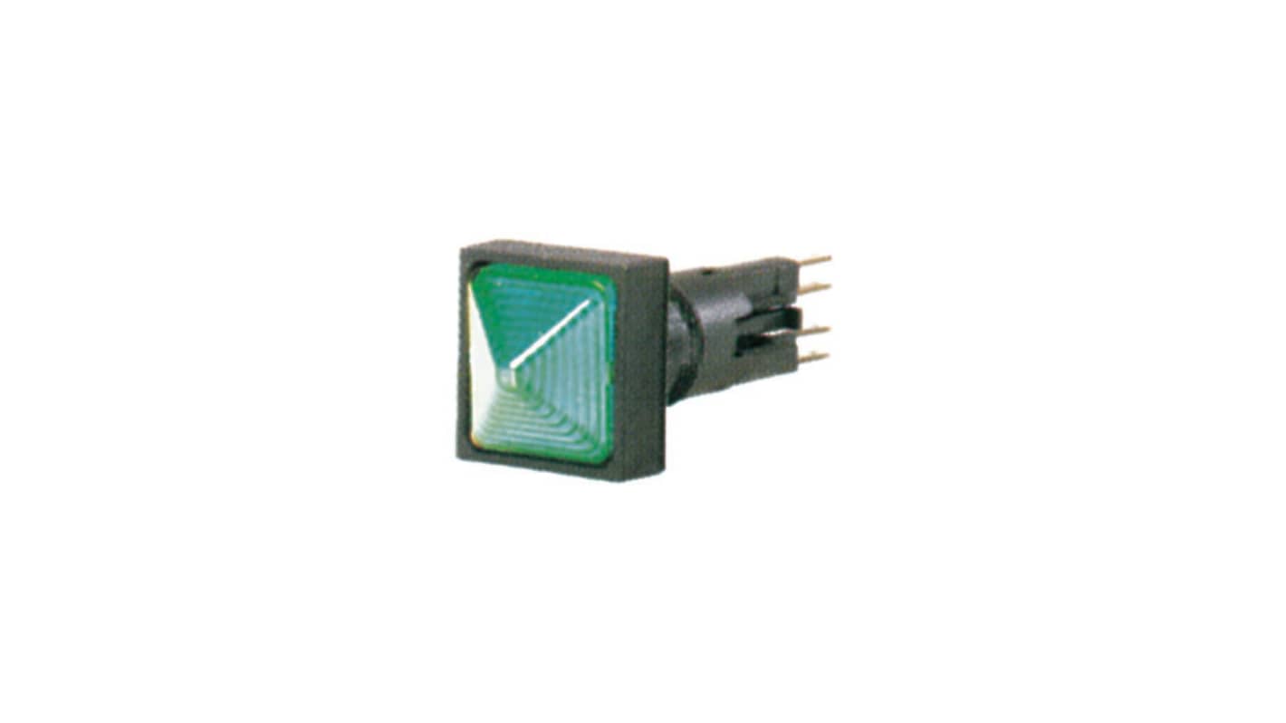 Eaton, Panel Mount Green LED Indicator, 16mm Cutout, IP65, Square