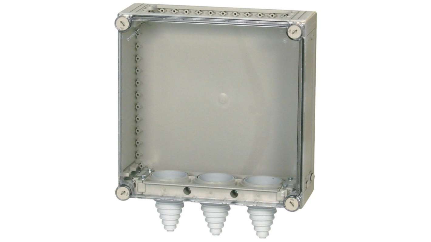 Eaton Eaton xEnergy Series Light Grey Plastic General Purpose Enclosure, IP65, IK10, Transparent Lid, 375x375x150mm