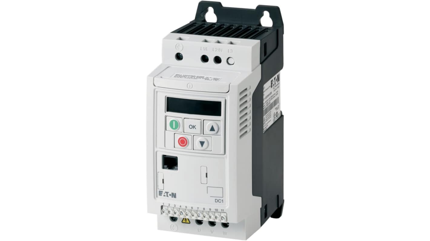 Eaton Inverter Drive, 0.37, 3 Phase, 230 V ac, 2.3 A, DC1 Series