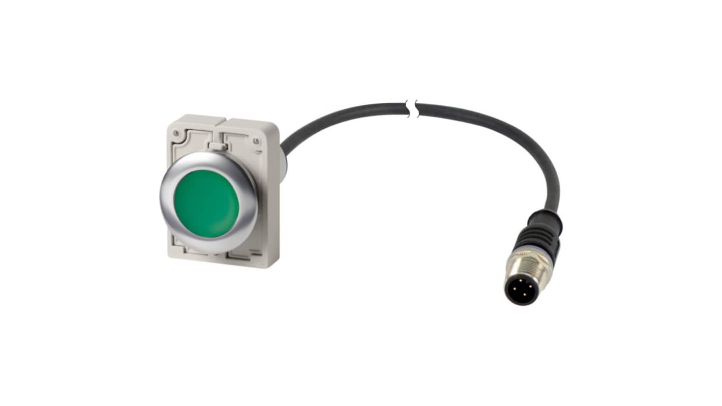 Eaton C30C Series Push Button Switch, Momentary, Spring Return, Cable Mount, 30.5mm Cutout, 1 NO, IP67, IP69K