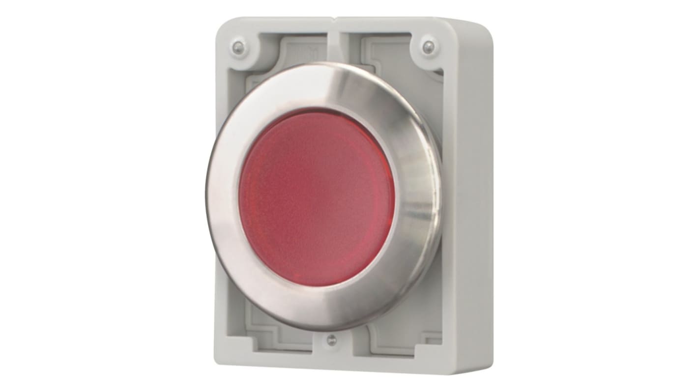 Eaton Series M22 Series Illuminated Push Button Light Switch, Maintained, Flush Mount, 22.5mm Cutout, IP66, IP67, IP69