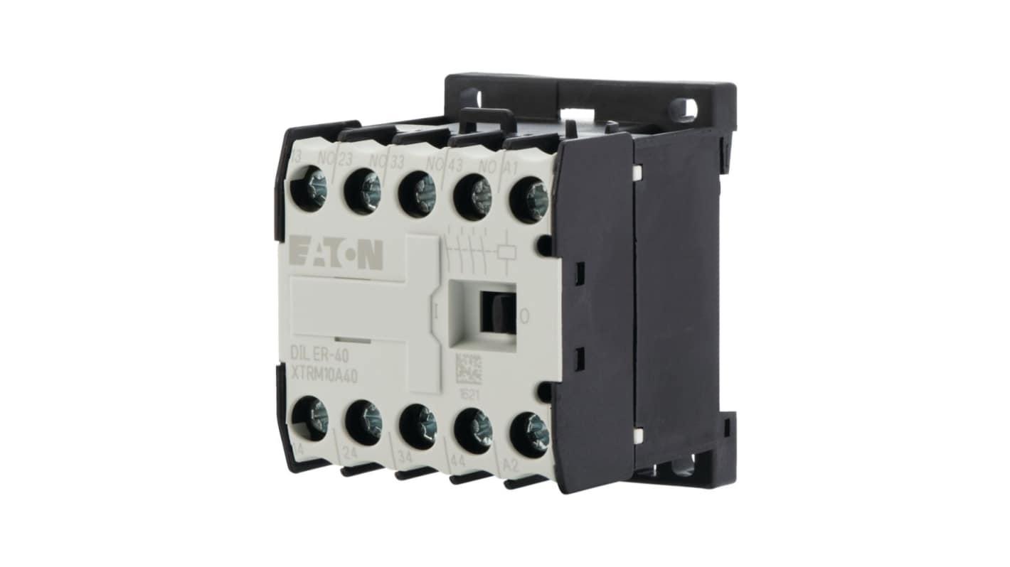 Eaton Moeller DILER DILER Contactor Relay, 42 V Coil, 4-Pole, 6 A, 4NO, 600 V ac