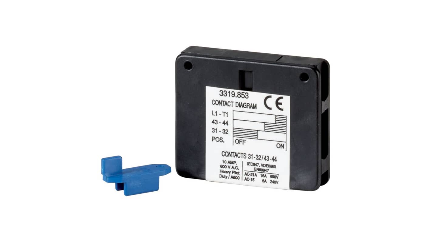 Eaton Auxiliary Contact, 1 Contact, 1NO+1NC, Side Mounting, Top Mounting