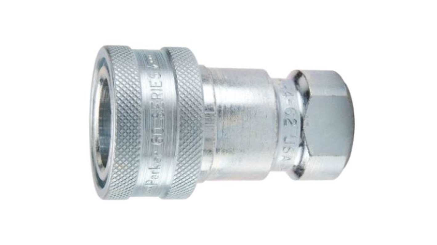 Parker Steel Female Hydraulic Quick Connect Coupling, BSP 3/8 Female