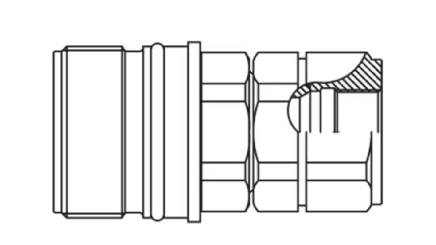 Parker Steel Female Hydraulic Quick Connect Coupling, BSP 1/2 Female
