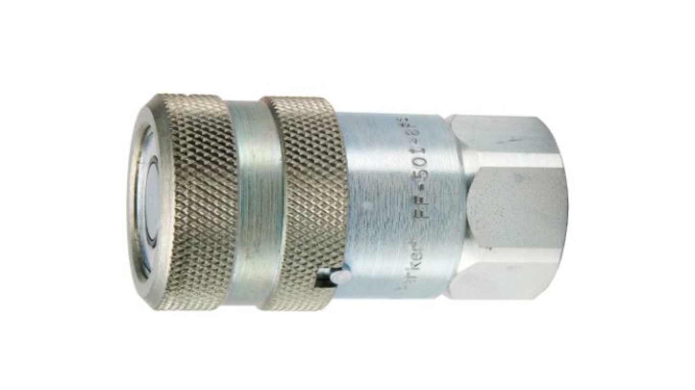 Parker Steel Female Hydraulic Quick Connect Coupling, G 1/2 Female
