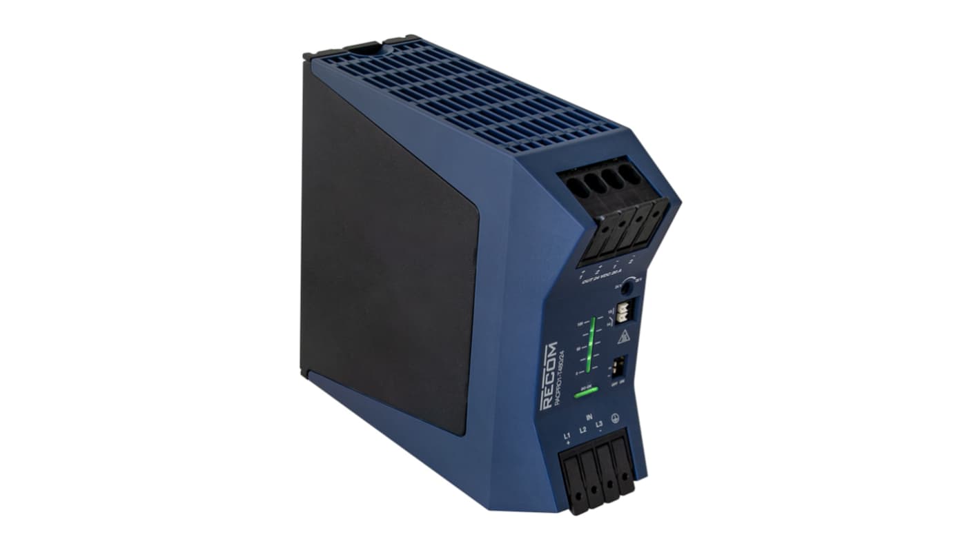 Recom RACPRO1-T480 DIN Rail Power Supply, 320-575V ac ac, dc Input, 24V dc dc Output, 20A Output, 480W