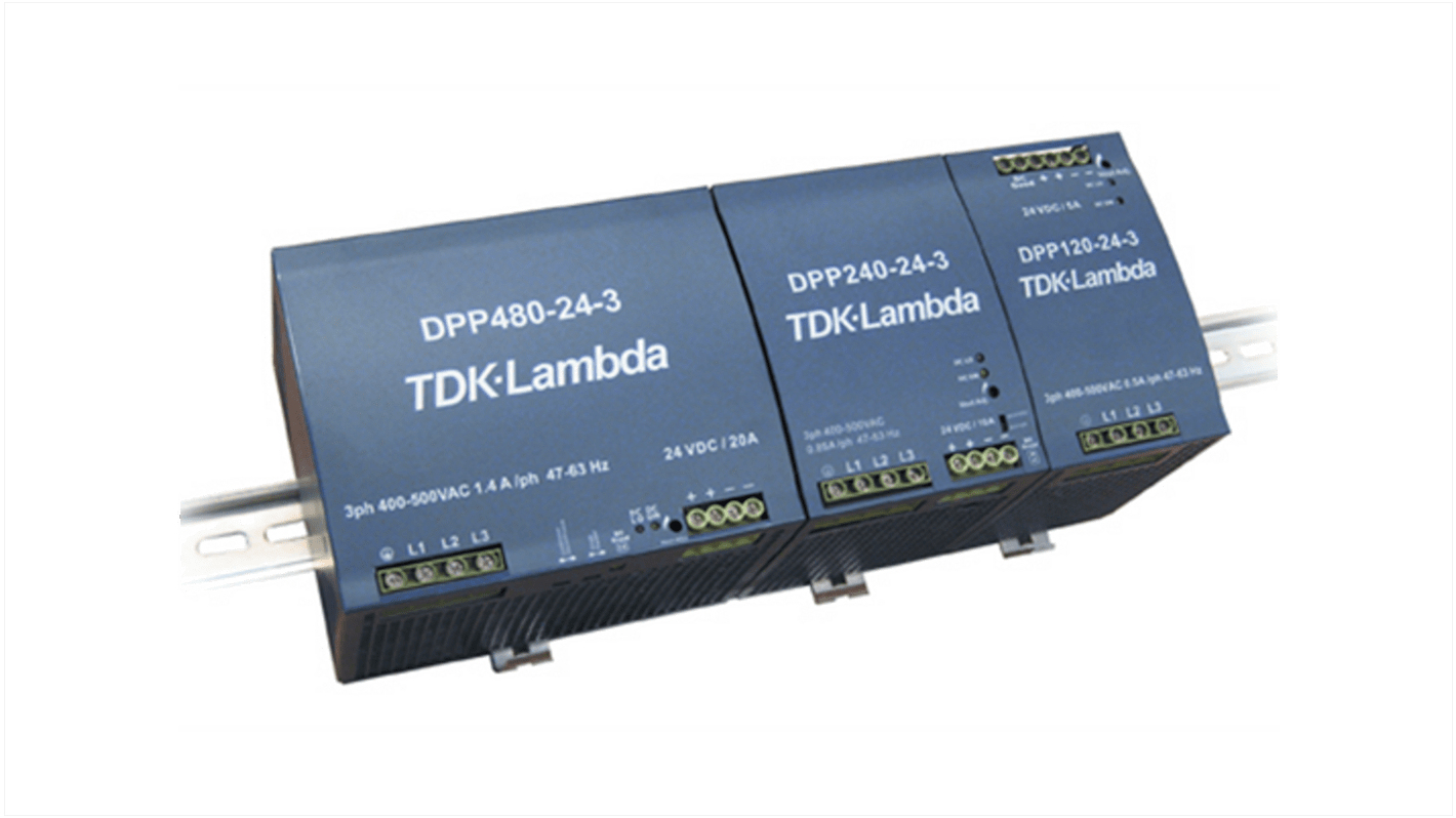 TDK-Lambda DPP240 DIN Rail Power Supply, 90 → 264 V ac, 210 → 370 V dc ac, dc Input, 24V dc dc Output,
