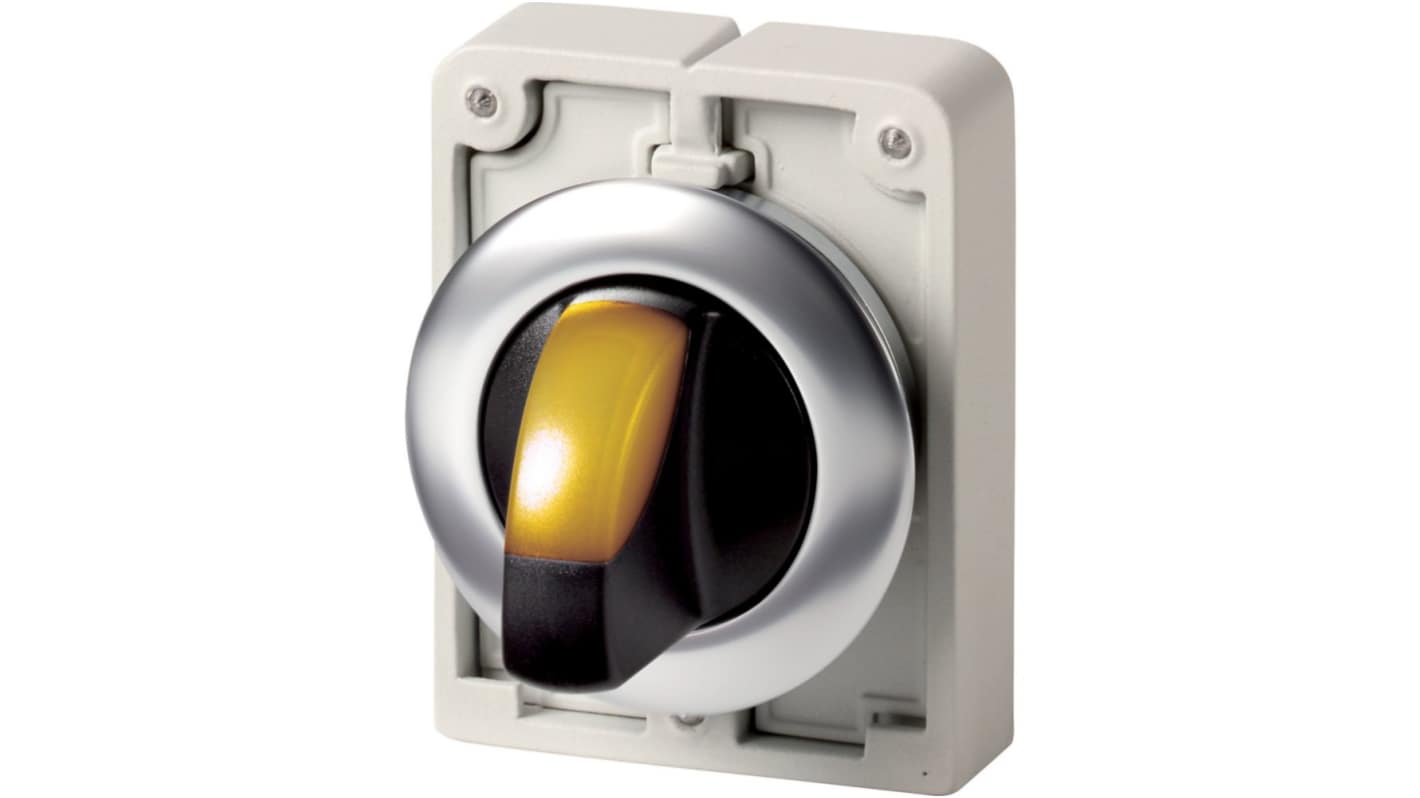 Eaton Spring Return Selector Switch - 30mm Cutout Diameter, Illuminated 2 Positions