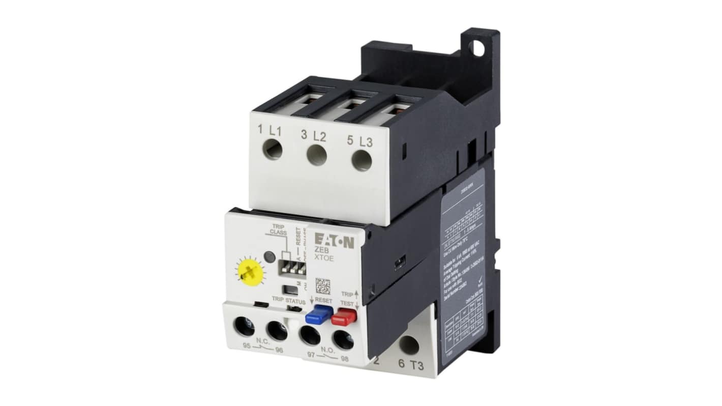 Eaton Electronic Overload Relay 1NC/1NO, 1.65 A F.L.C, 5 A Contact Rating, ZEB