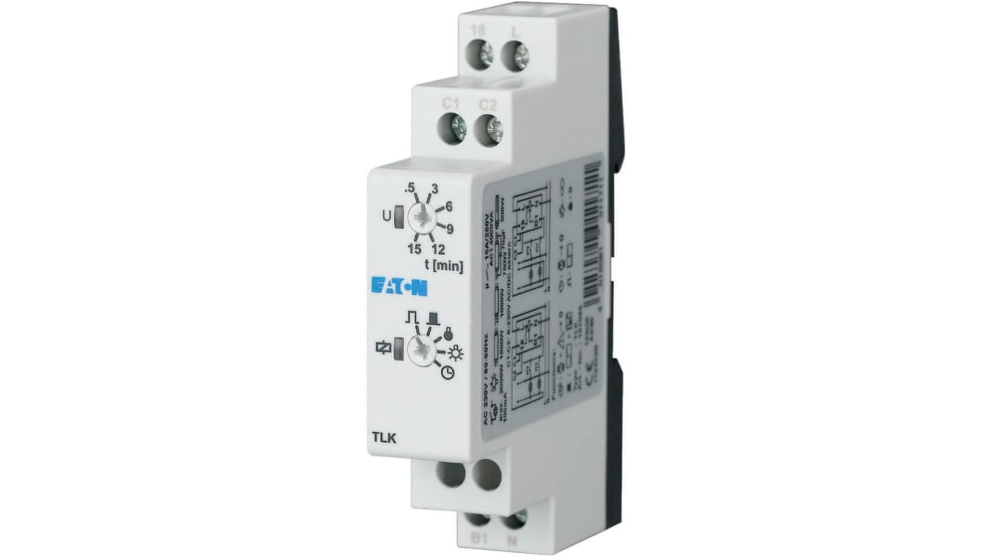 Eaton Eaton Distribution Parts Series DIN Rail Mount Timer Relay, 230V ac, 1-Contact, SPST