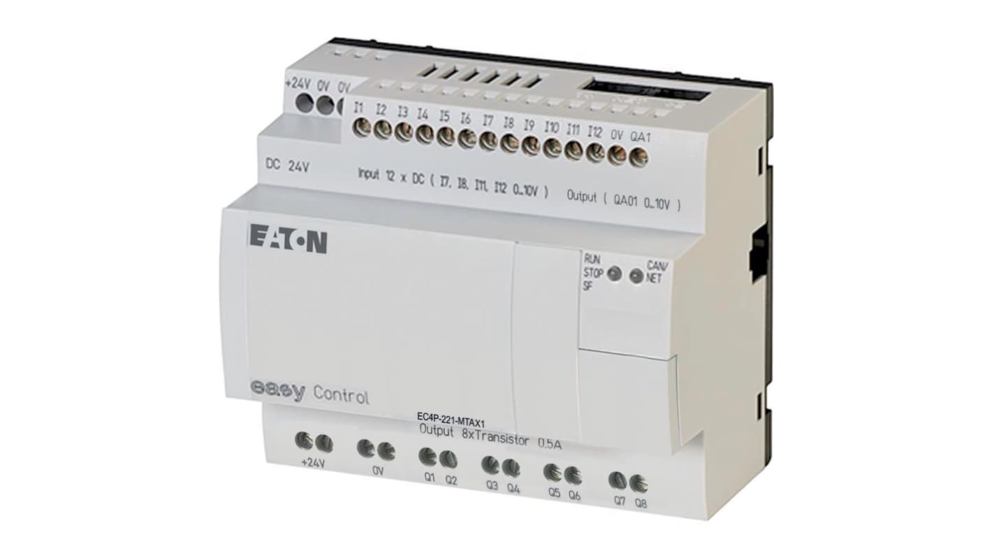 Eaton EC4P Series PLC CPU for Use with Machines, 24 V Supply, Digital Output, 4-Input, Analog/Digital Input