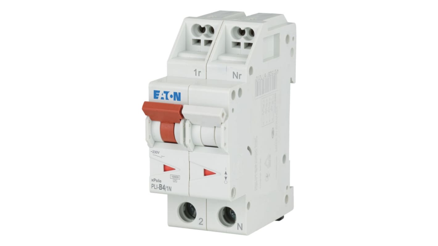 Eaton MCB, 1P, 4A Curve B, 230V AC, 10 kA Breaking Capacity