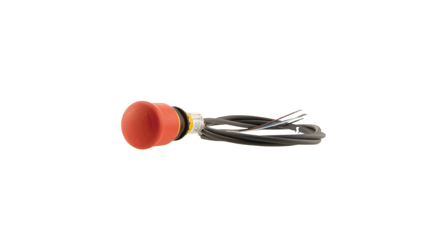 Eaton C22 Series Pull to Release Emergency Stop Push Button, Cable Mount, 38mm Cutout, 2NC, IP67, IP69K