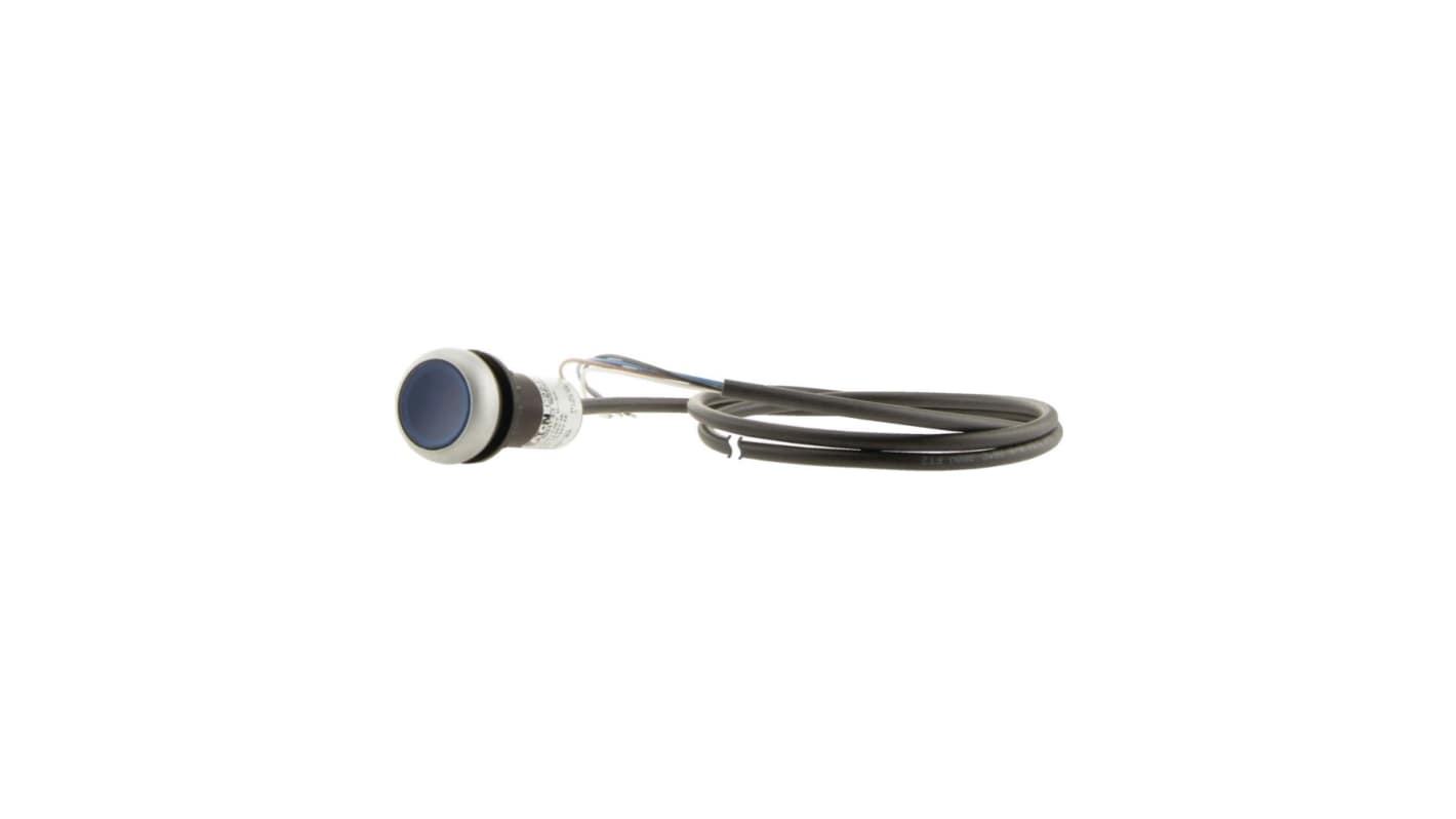 Eaton Series C22 Series Illuminated Illuminated Push Button Switch, Maintained, Threaded, 22.5mm Cutout, 1NO, Blue LED,