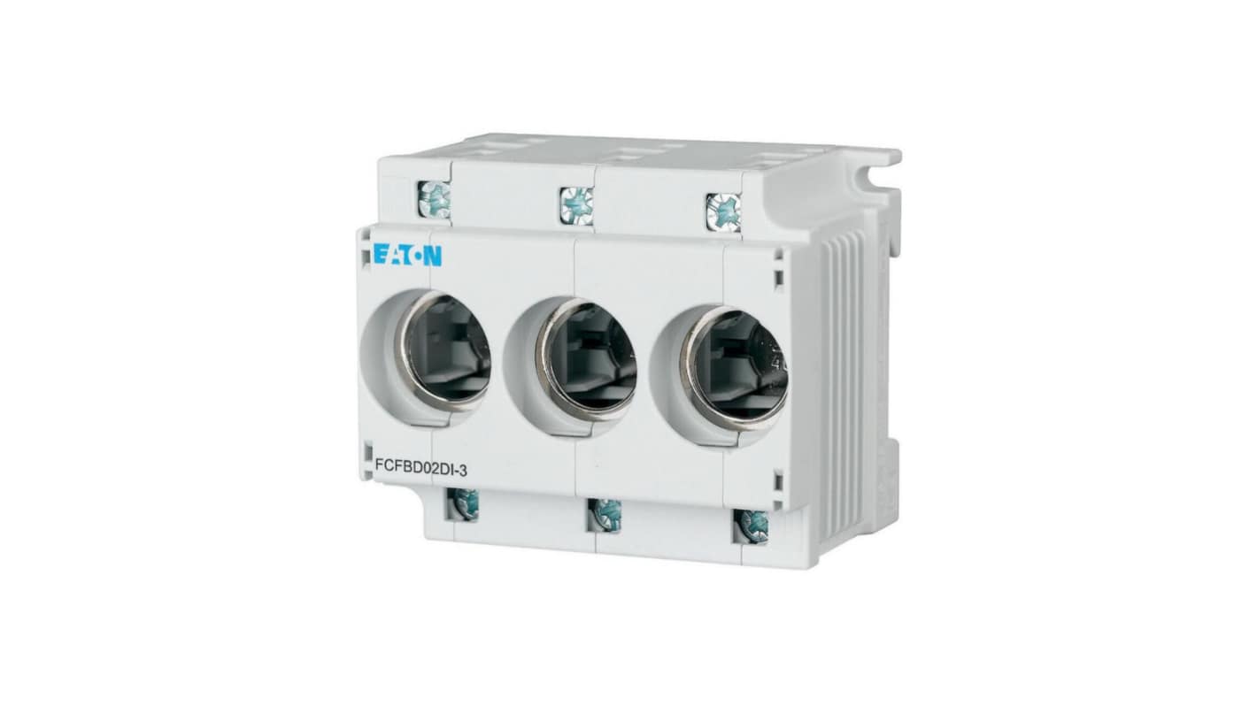 Eaton 63A Rail Mount Fuse Holder Base, 3P, 400V