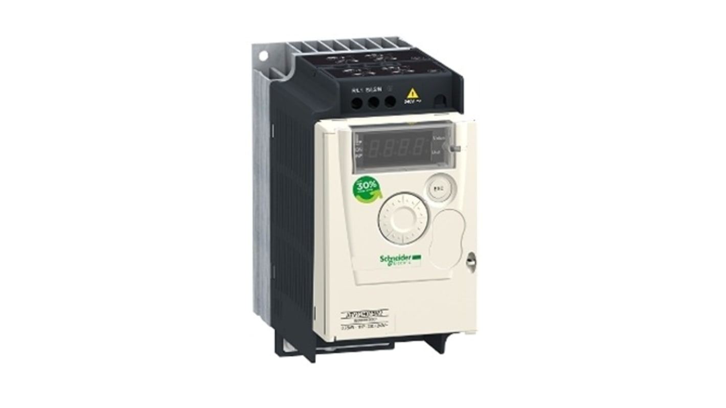 Schneider Electric Inverter Drive, 0.75 kW, 1 Phase, 240 V, 4.2 A, ATV12H075M Series