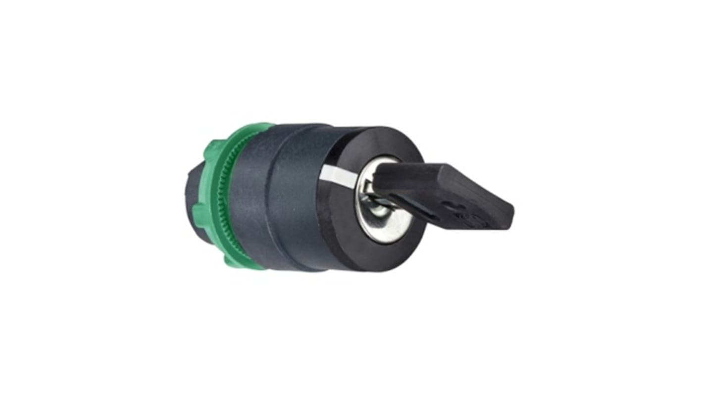 Schneider Electric ZB5AG 2-position Key Switch Head, Momentary, 22.4mm Cutout