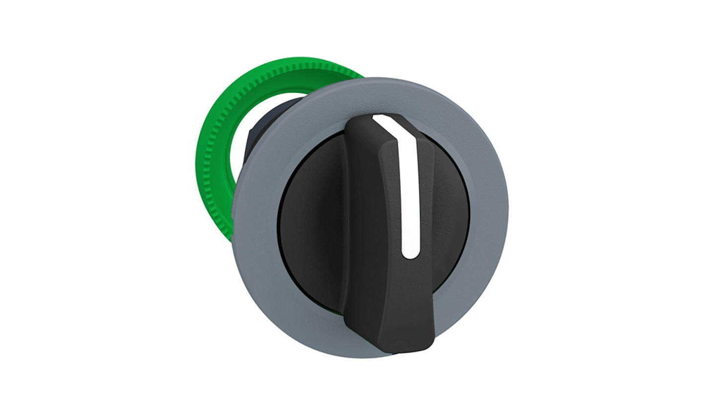 Schneider Electric ZB5FD3 Series 3 Position Selector Switch Head, 30mm Cutout, Black, White Handle