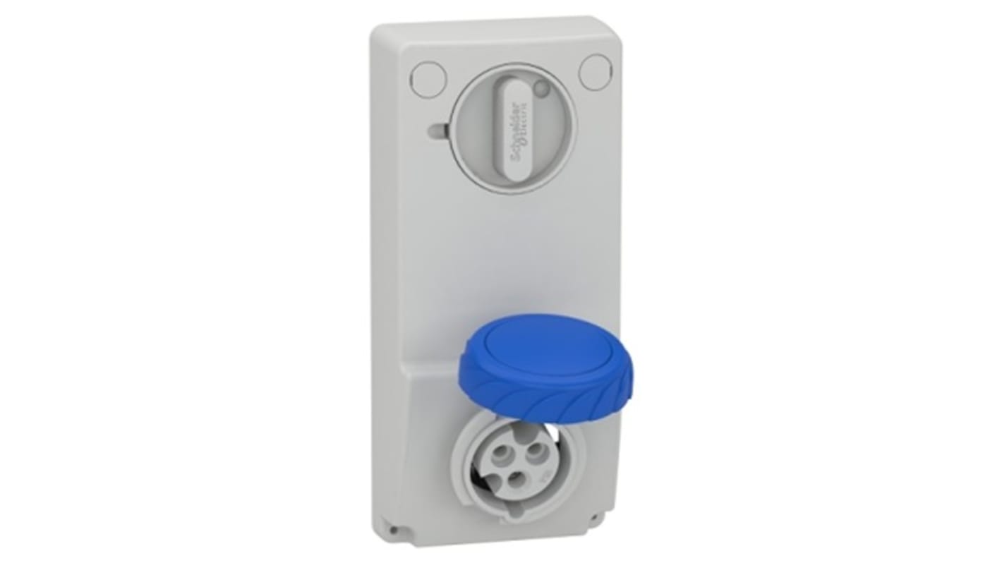 Schneider Electric Side Entry IP65 Industrial Interlock Socket 2P + E, 16A, 250 V