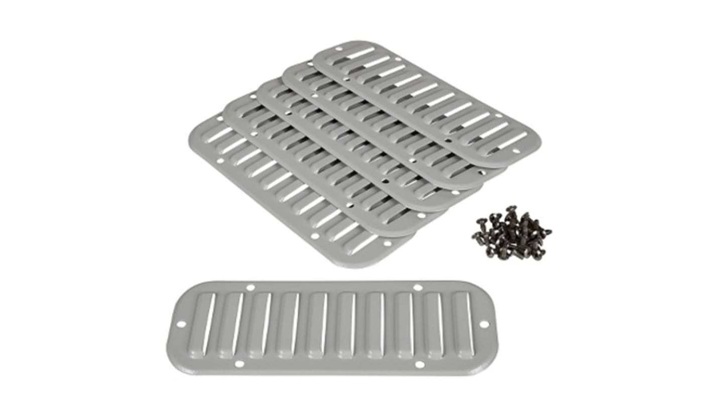 Schneider Electric Grey Steel Vent Grille, Parallel Slat, 345 x 148mm