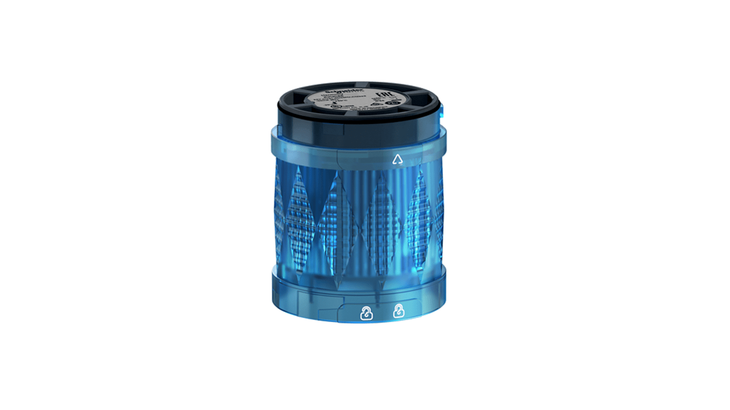 Torretta di segnalazione Schneider Electric, 24 V, LED, lenti Blu, con Nessuno