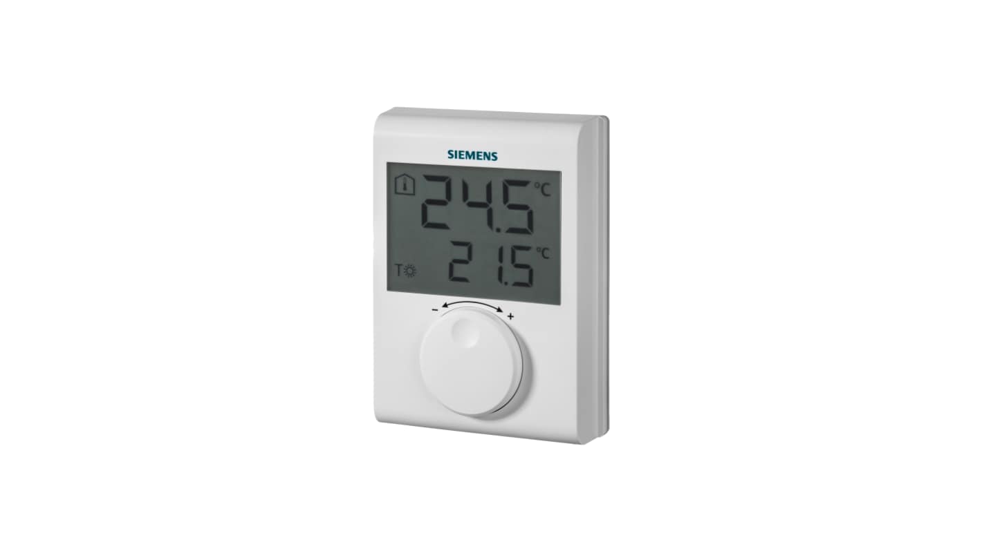 Siemens RDH Wall Mount Thermostat, 90 x 120 x 26.9mm 1 Input, 1 Output Relay, 3 V dc Supply Voltage PID Controller