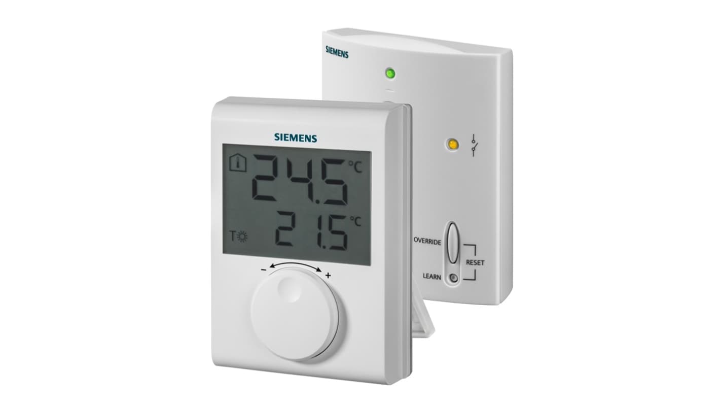 Siemens RDH Wall Mount Thermostat, 90 x 120 x 26.9mm 1 Input, 1 Output Relay, 3 V dc Supply Voltage PID Controller