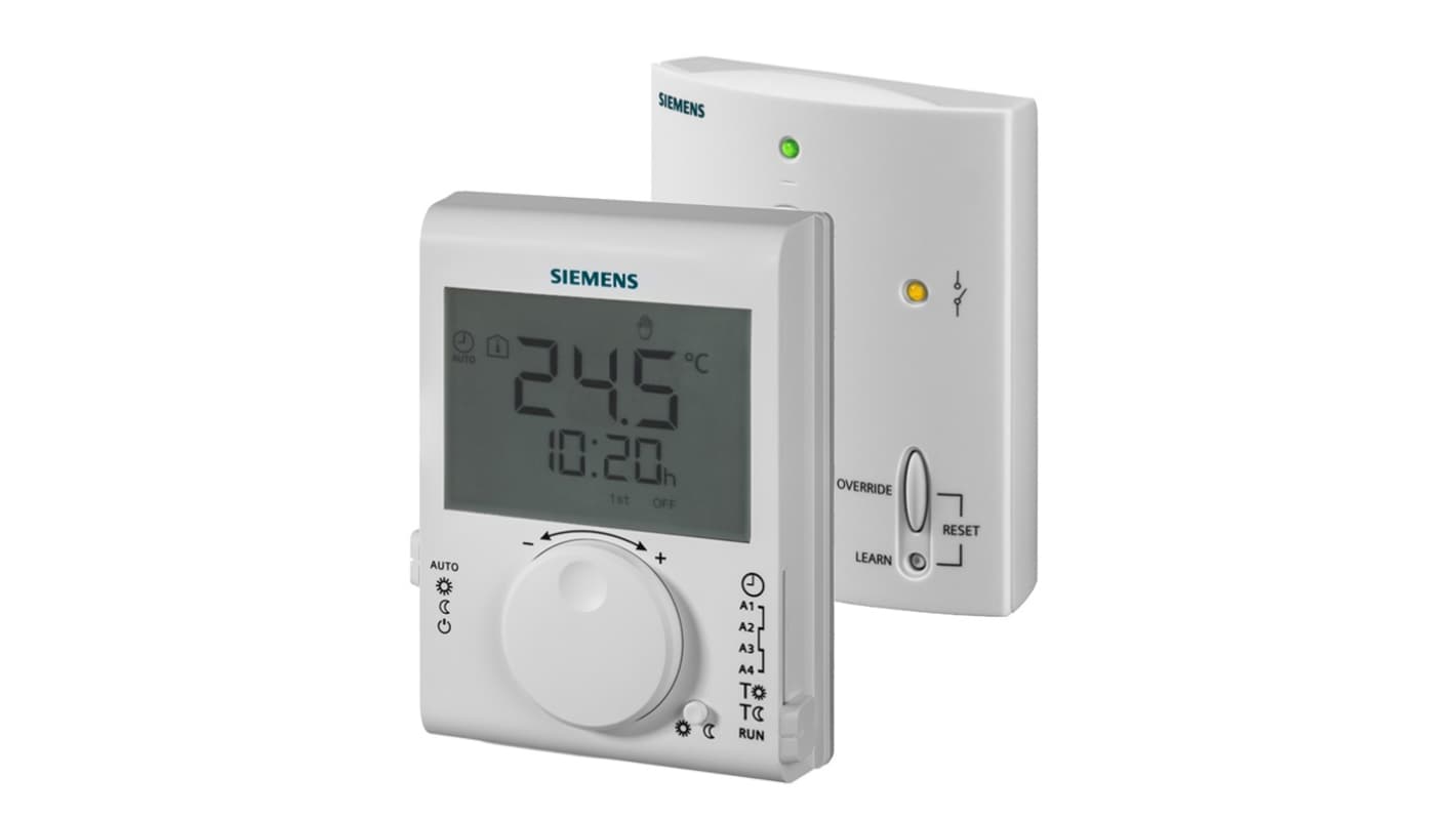 Siemens RDJ Wall Mount Thermostat, 90 x 120 x 26.9mm, 1 Output Relay, 3 V dc Supply Voltage PID Controller