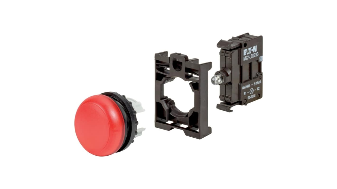 Eaton, Red LED Indicator, 22mm Cutout, IP67, IP69K, Round