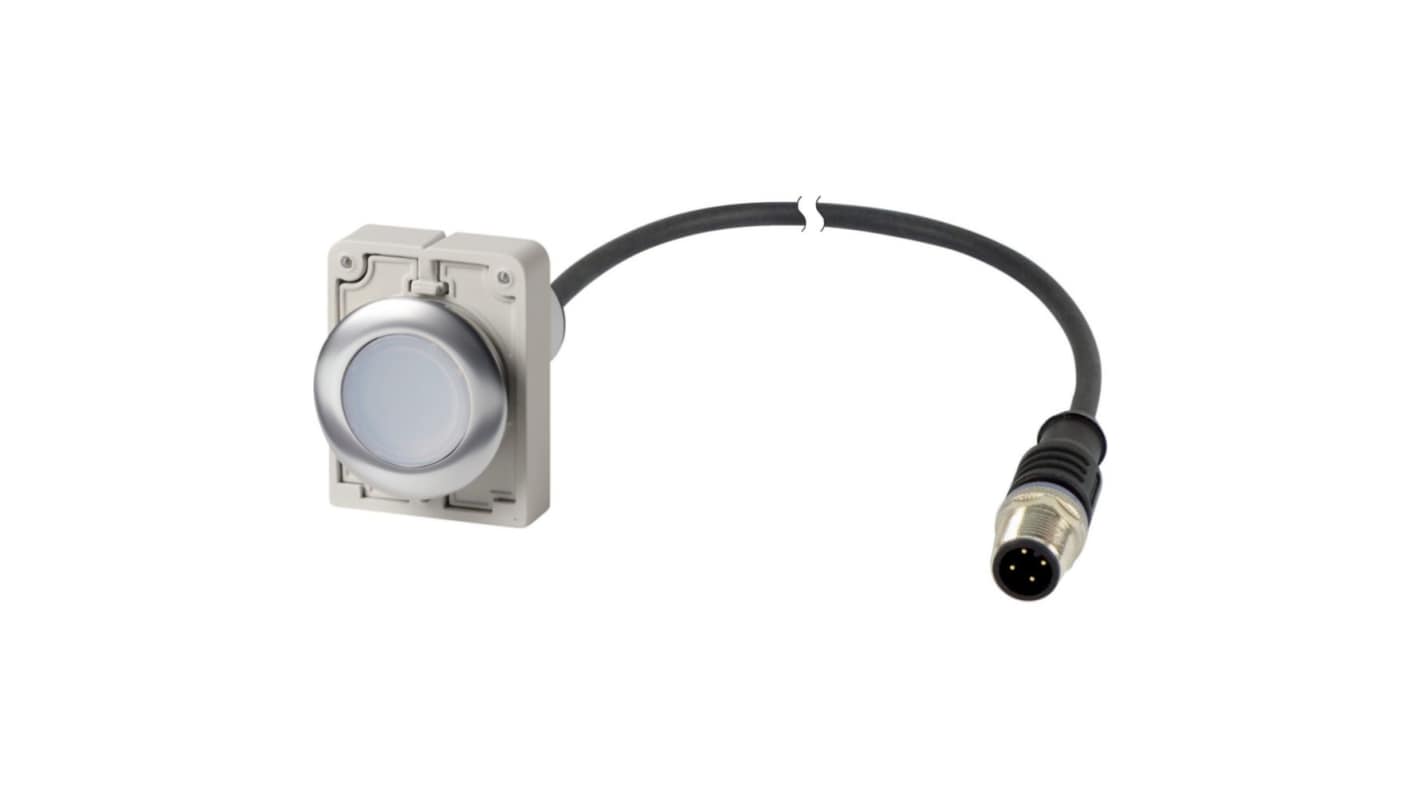 Eaton Series C30 Series Illuminated Illuminated Push Button Switch, Maintained, Threaded, 22.5mm Cutout, 1NO, White