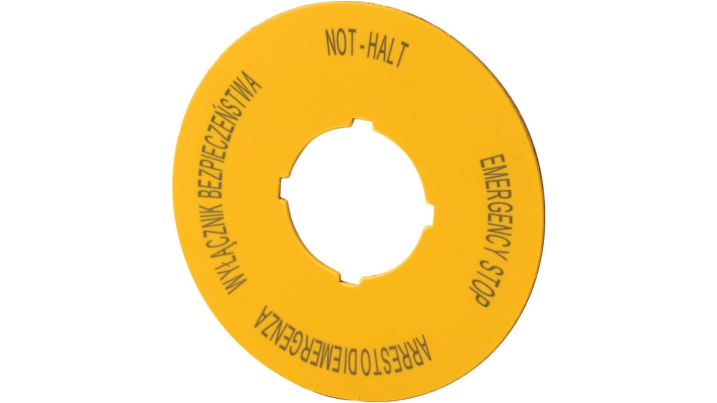 Label for Use with M22 Pushbuttons, Emergency Stop, Emergency Stop