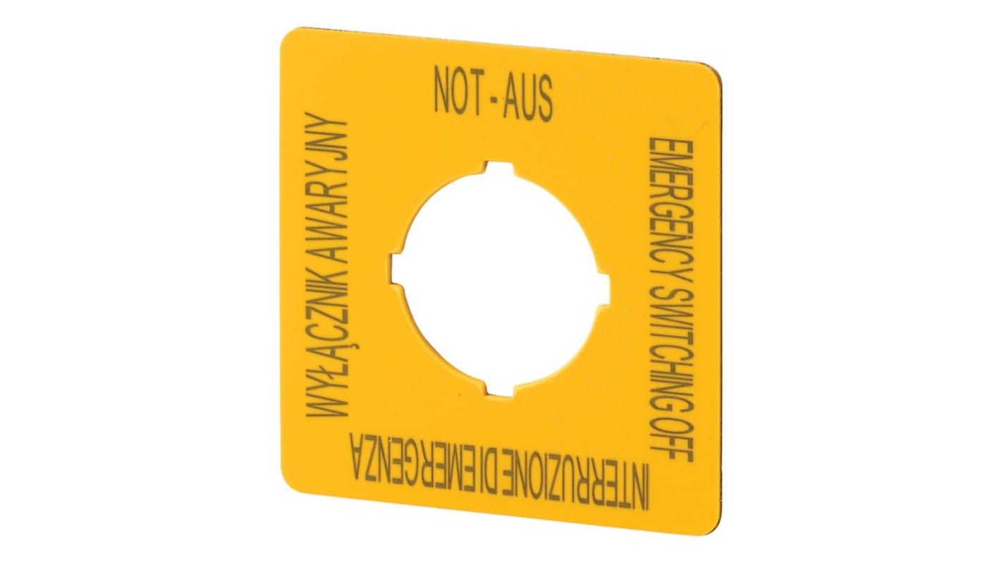 Label for Use with M22 Pushbuttons, Emergency Stop, Emergency Stop
