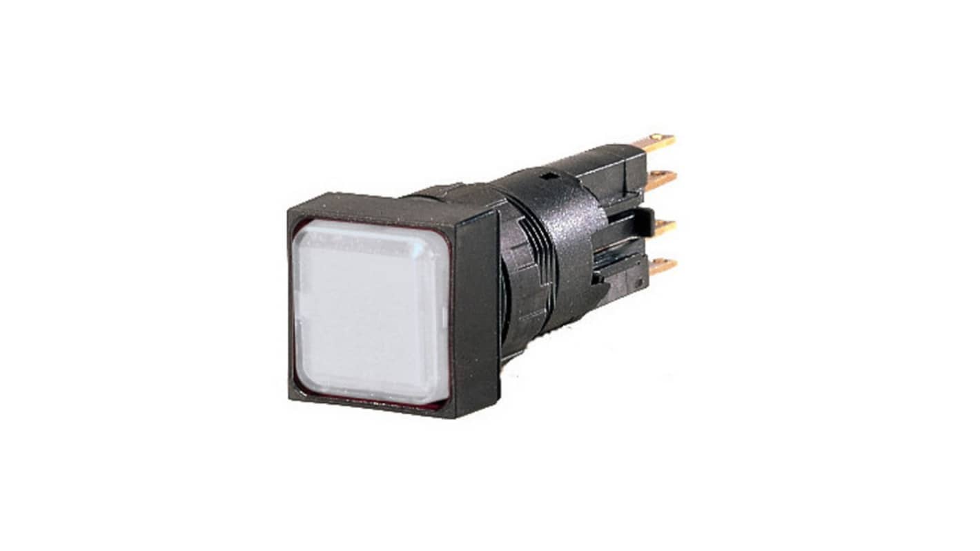 Eaton, Panel Mount White LED Indicator, 16mm Cutout, IP65, Square