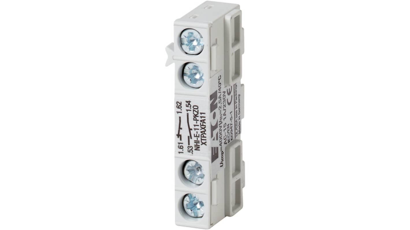 Eaton Auxiliary Contact, 1 Contact, 1N/O+1N/C, Top Mounting