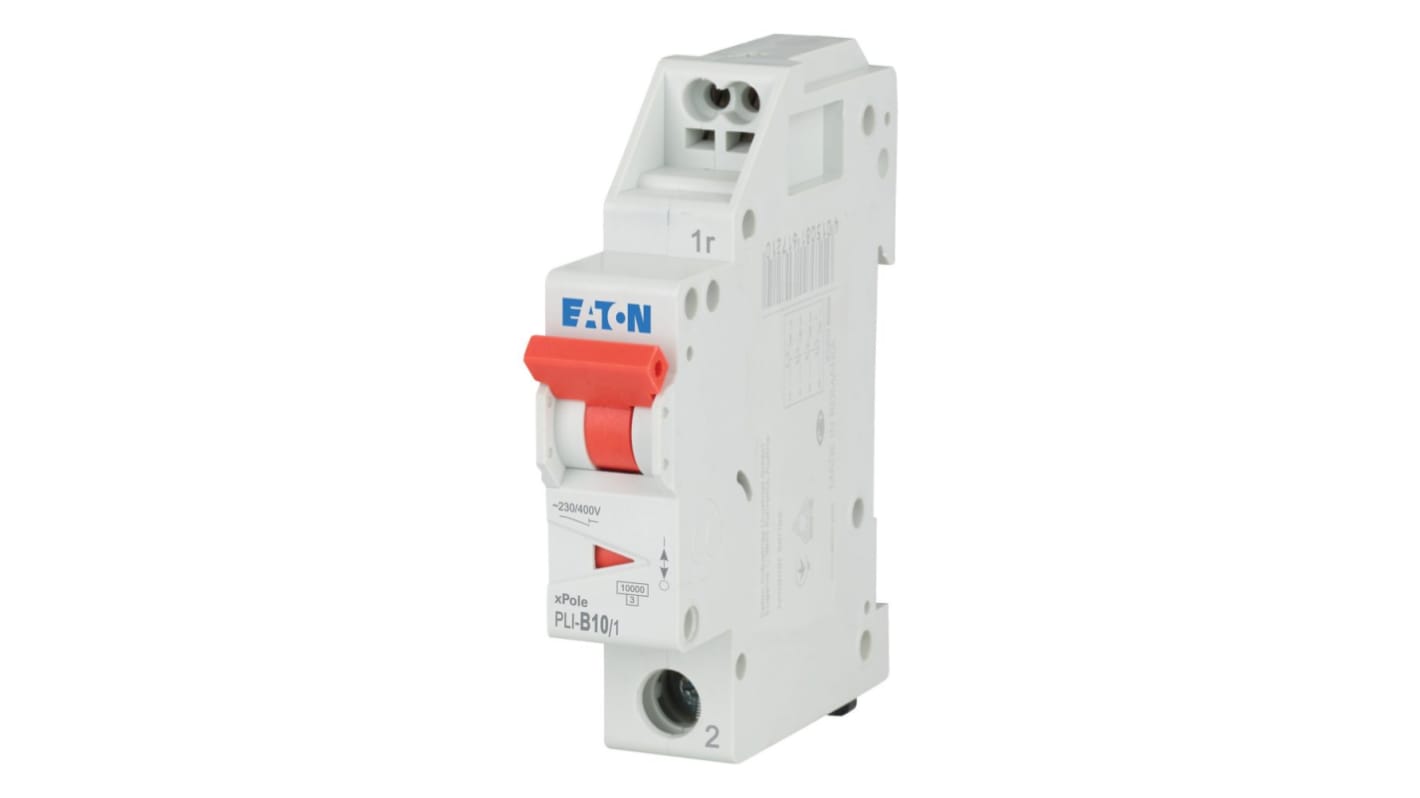 Eaton MCB, 1P, 10A Curve B, 230V AC, 10 kA Breaking Capacity